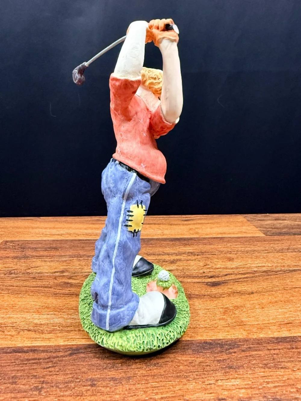 Golfing Clown Figurine